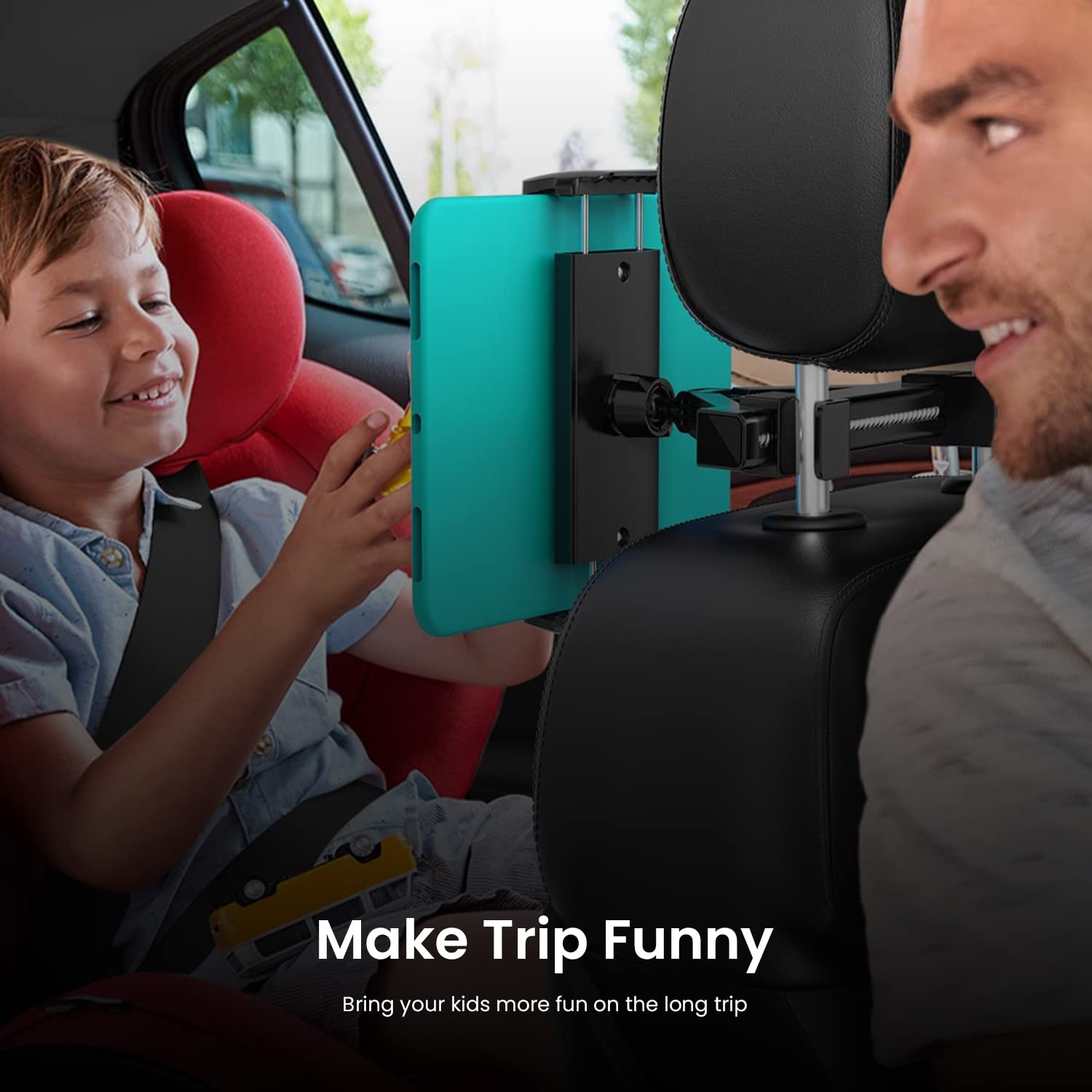 STHIRA Tablet Holder for Car, Car Headrest Holder Tab Holder iPad Holder for Car, Adjustable 360° Rotate Car Back Seat Headrest Tablet Holder & Smartphone Mount for iPad/Samsung/Tabs/Lenovo 4.7