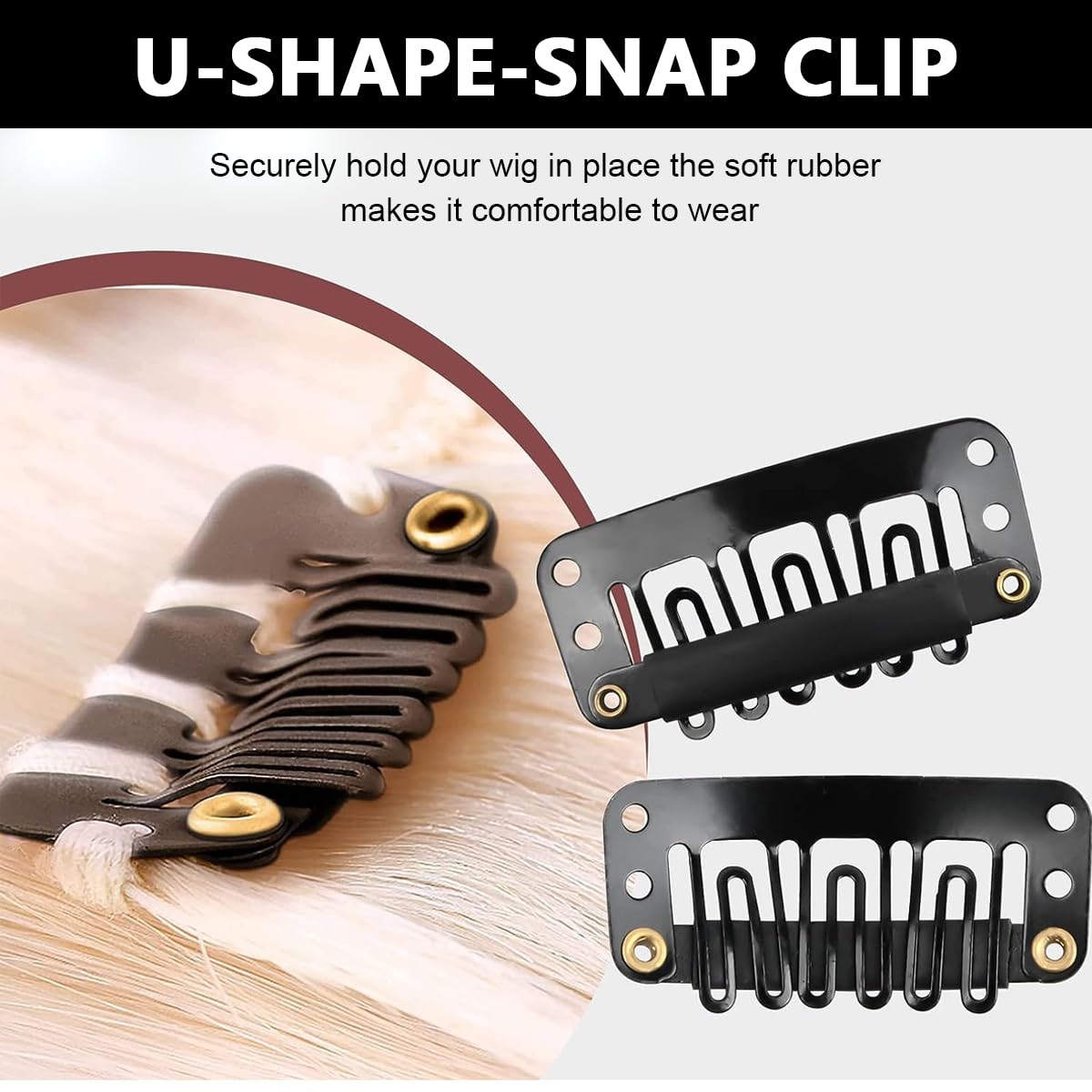 MAYCREATE Hair Extensions Clip Wig Making Set 85pcs DIY Hair Extension Tools Kit with 50 Snap Clips, 10 Curved Needles, 20 T-Pins, 3 Rolls Weaving Thread, 2 Needle Threader