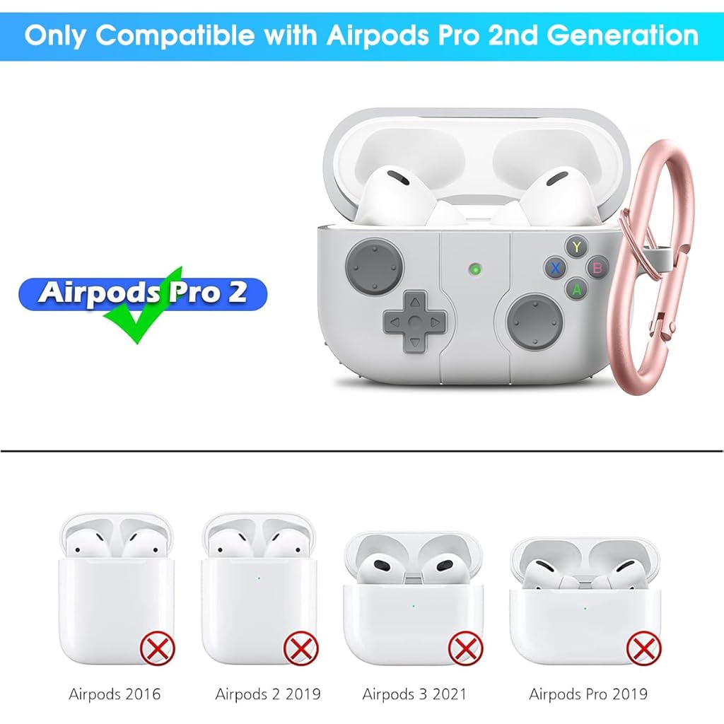ZORBES AirPod Pro 2 Case Cover, Game Player Design Case for Airpods Pro 2nd Generation/1st Generation (2023/2022/2019), Funny Soft Silicone Protective Cover Skin with Keychain for Men