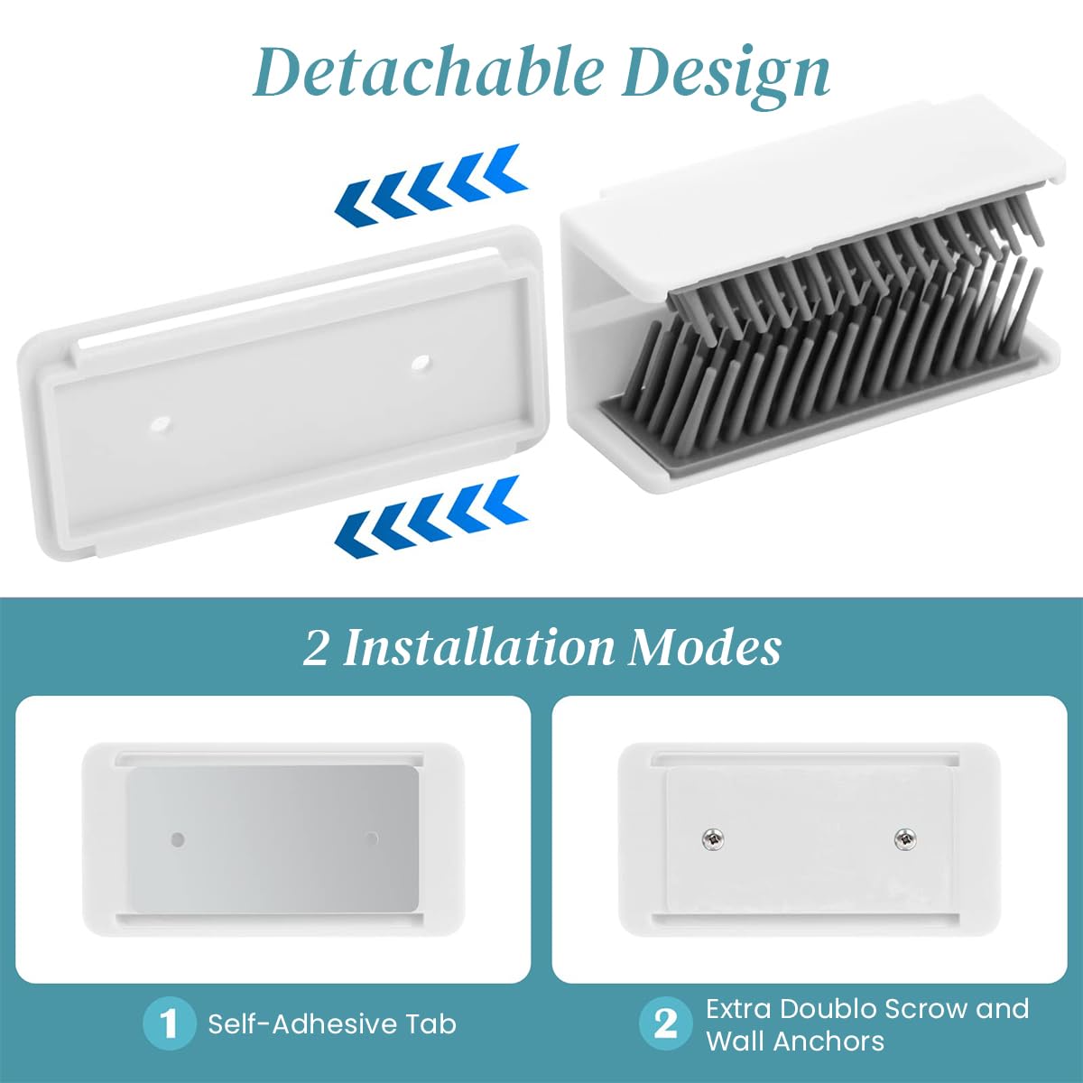 ELEPHANTBOAT White Shower Hair Catcher Wall, Bathroom Wall Hair Collector,Reusable Shower Wall Collector Hair Trap for Drain Protector,Silicone Hair Catcher