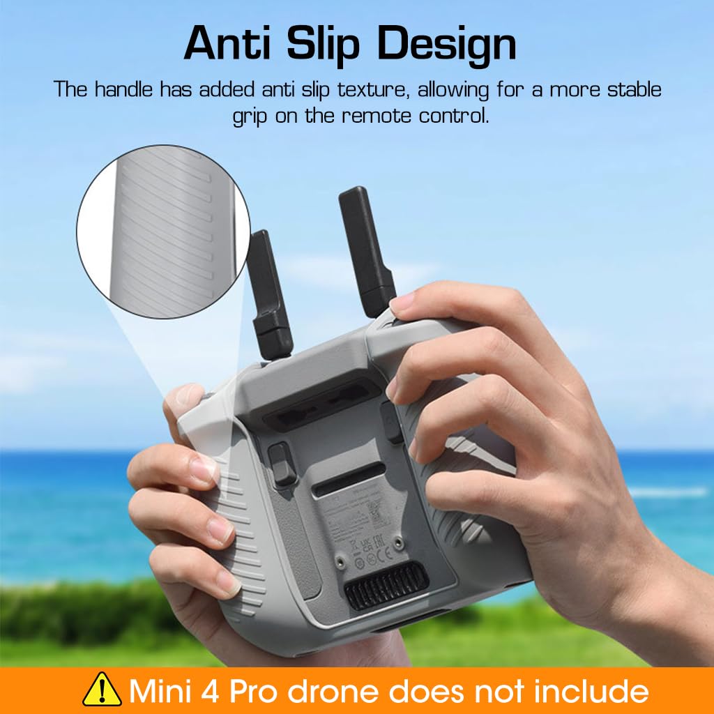 ZORBES® Case Cover for DJI Air 3 RC 2 Remote Controller, Non-Slip Protective Sleeve for Mini 4 Pro Accessories, Anti-Scratch, Shockproof, Dustproof, Flexible, Precise Fit, Easy Charging