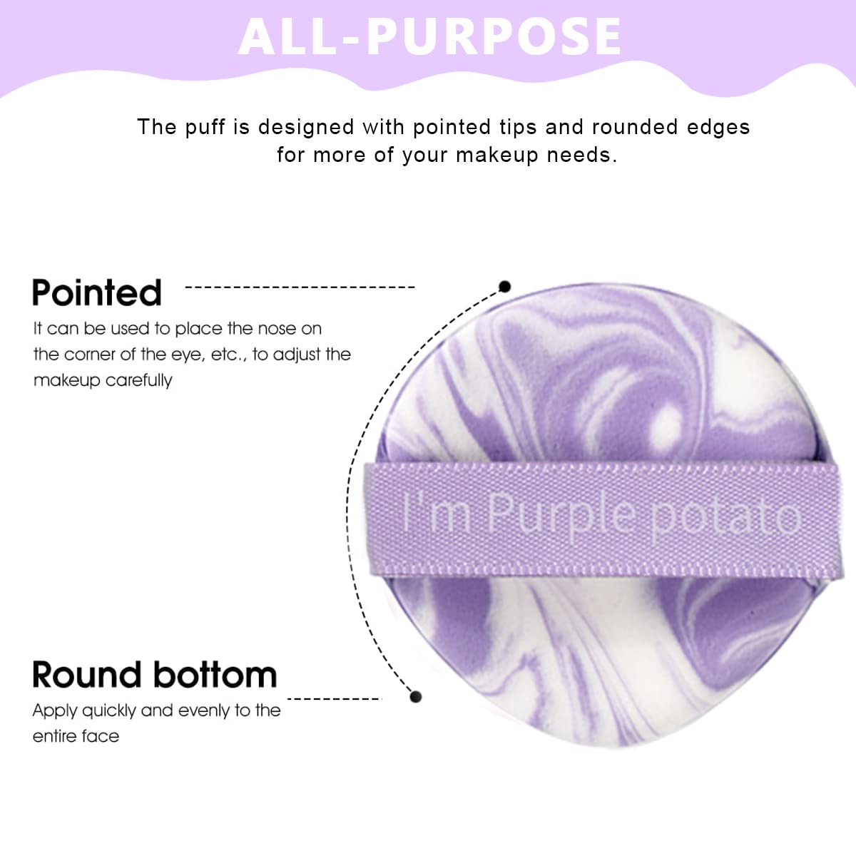MAYCREATE Triangle Powder Puff 7Pcs Set, Makeup Sponges Puff Latex-free Mini Air Cushion Pads for Liquid Foundation, Cream, Powder, Concealer - Wet & Dry Dual Use