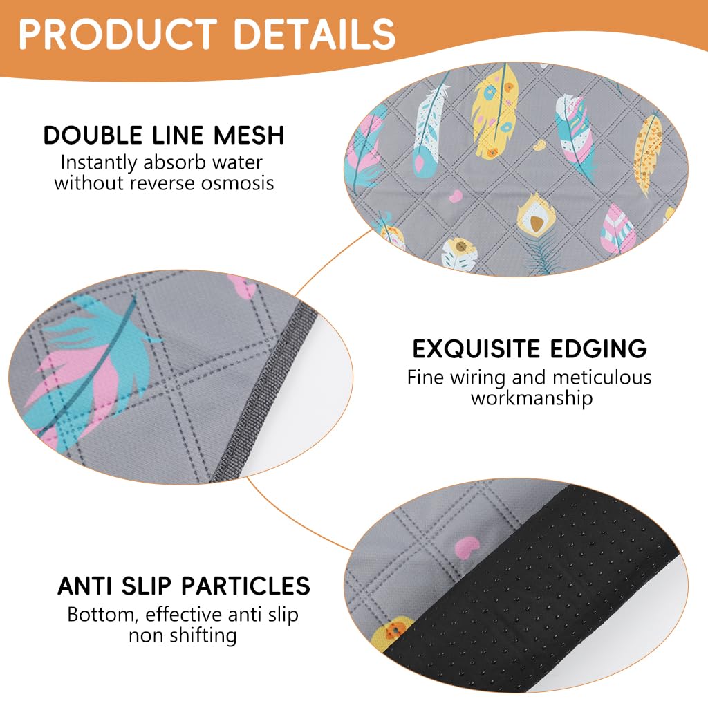 Qpets Dog Pee Pad Large Size Multi-layer Leak-Proof Dog Pee Pad Non-slip Puppy Training Pad, Bed Sheet for Pet, Washable & Reusable Pee Pads for Dogs (60x45CM)