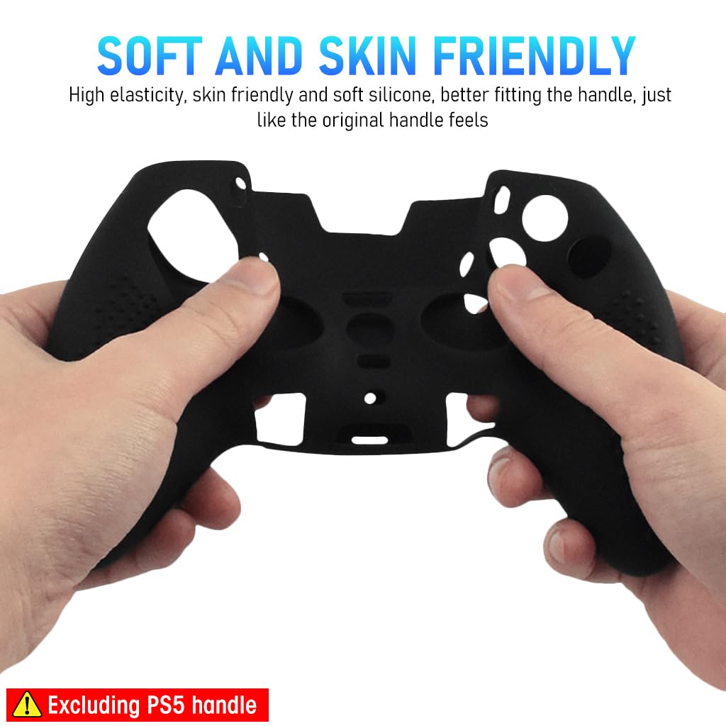 ZORBES Silicone Cover for PS5 DualSense Edge Wireless Controller with Touchpad Protector Anti-Slip Controller Cover for PS5 Edge Controller with Thumb Grips and Extenders, No Includes Controller