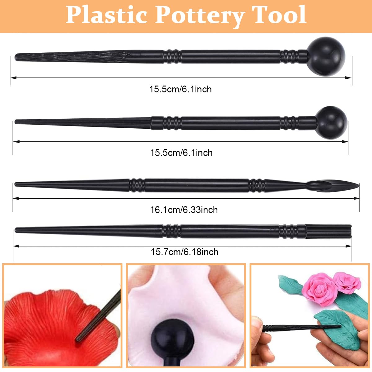 HASTHIP 25 Pcs Clay Sculpting Toolkit - Polymer Clay Tools, Ceramics Clay Sculpting Tools Kits, Air Dry Clay Tool Set for Adults, Kids, Pottery Craft, Baking, Carving, Drawing, Dotting, Molding