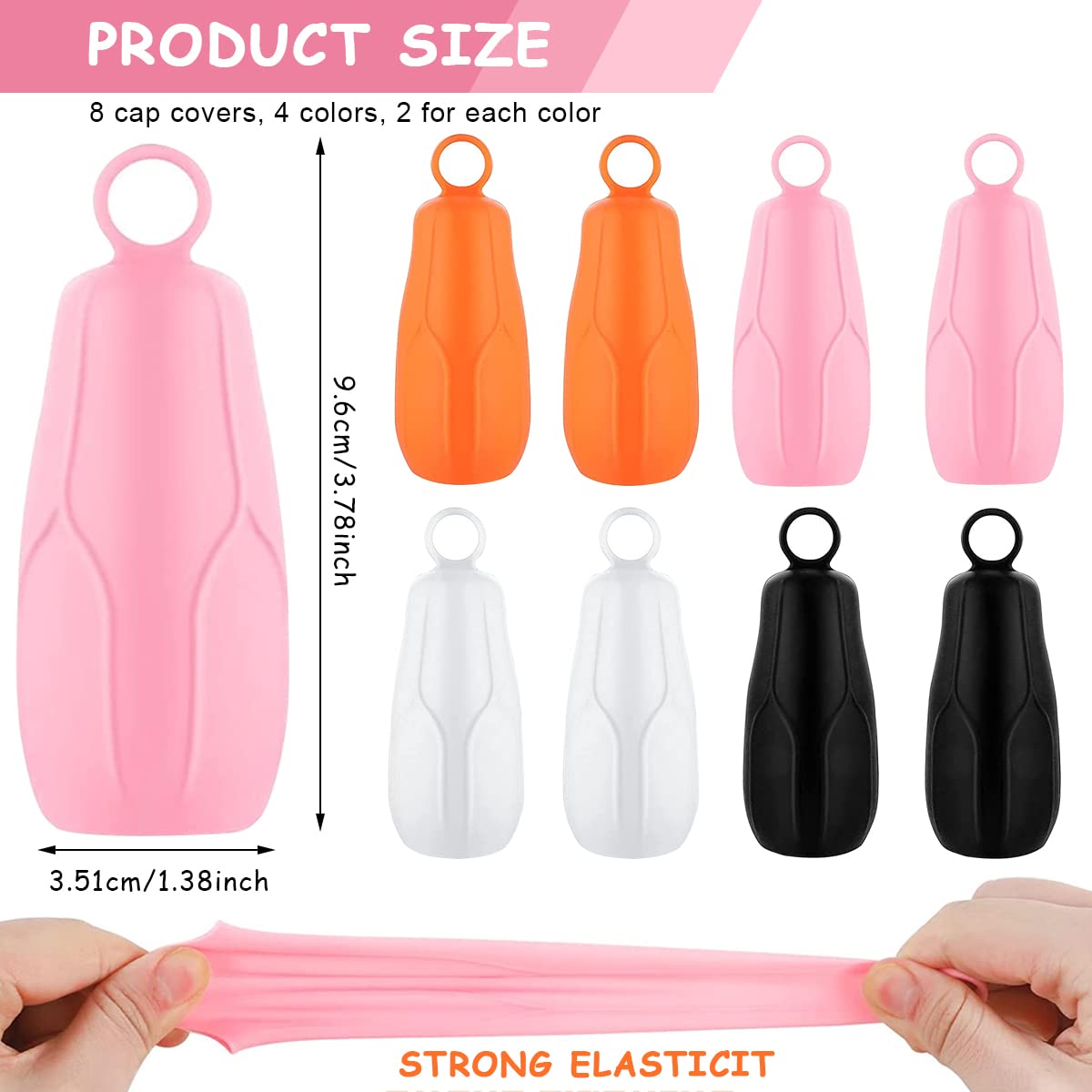 MAYCREATE 8 Pack Elastic Sleeves for Travel Bottles for Toiletries Leak Proofing, Silicone Cover for Bottle, Leakproof Travel Toiletry Bottles Sleeve Reusable Travel Accessories with Loop Handle