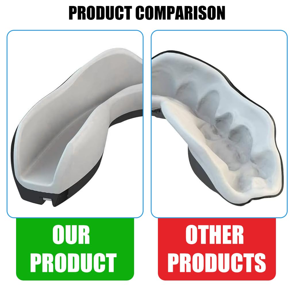 Proberos Sports Mouth Guard, Mouthguard Teeth Guard High-density Moulded Mouthguard, Professional Sports Mouthguards for Boxing, Football, MMA, and More. Teeth Protect Sports Accessories (Black)