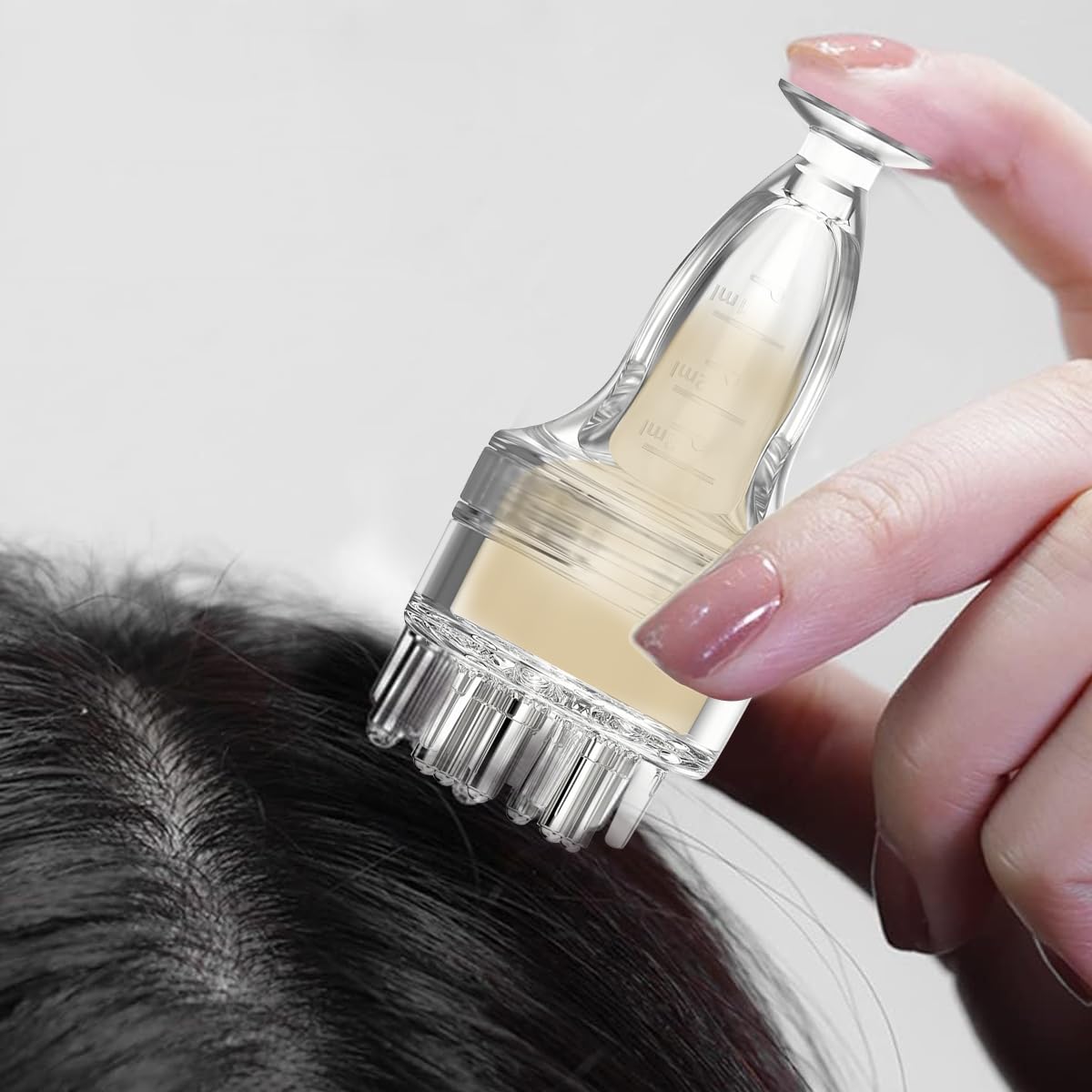 HANNEA 3ML Hair Oil applicator for Scalp, Scalp Applicator Comb, Medicine Essential Serum Liquid Root Comb Applicator Bottle, Massager for Hair Growth, Follicle Care Treat Hair Loss Thinning