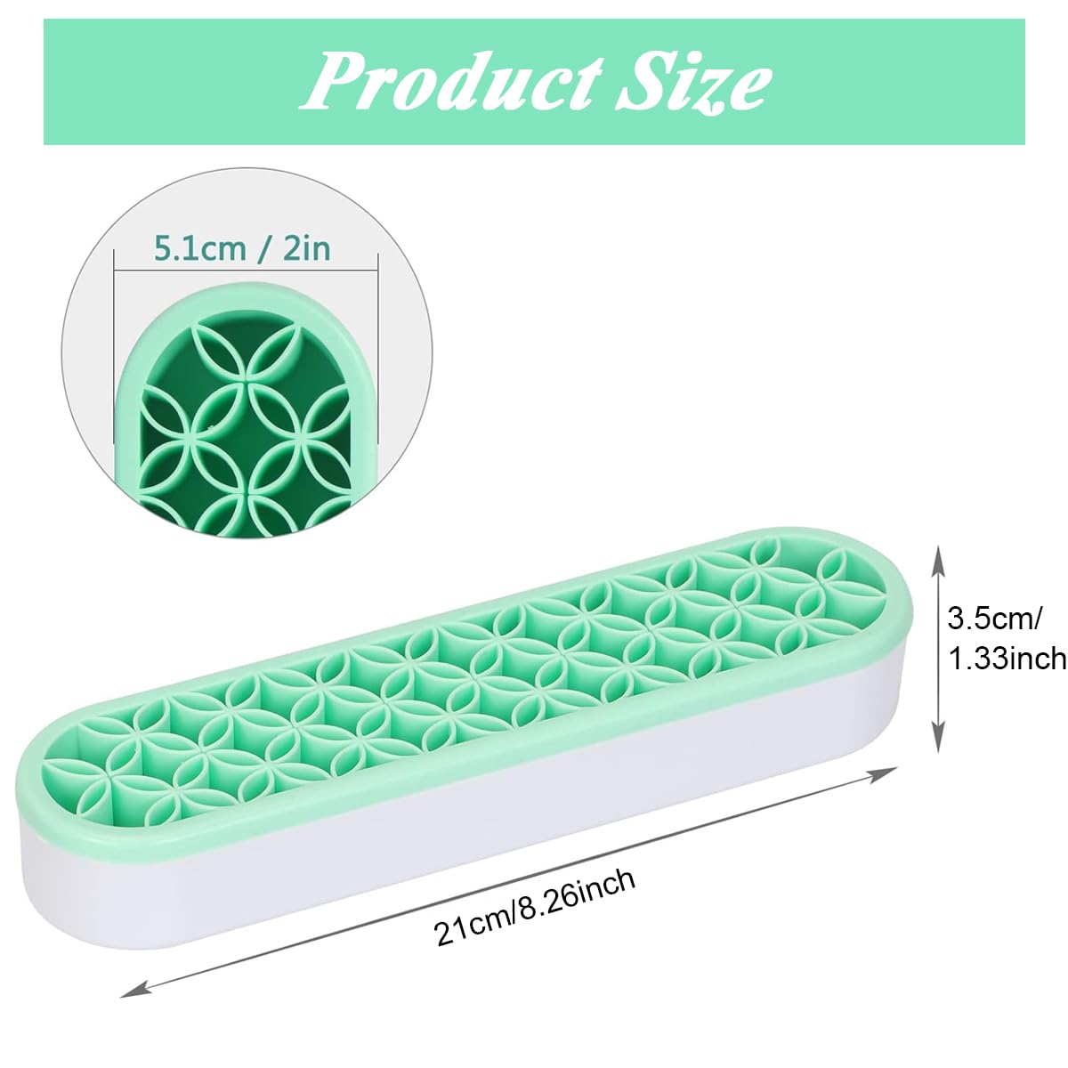 MAYCREATE Silicone Makeup Brush Holder Organizer Multi Slots Desktop Makeup Brushes Storage Stand Make Up Brush Drying Holder for Dressing Table - Green, Space Saving