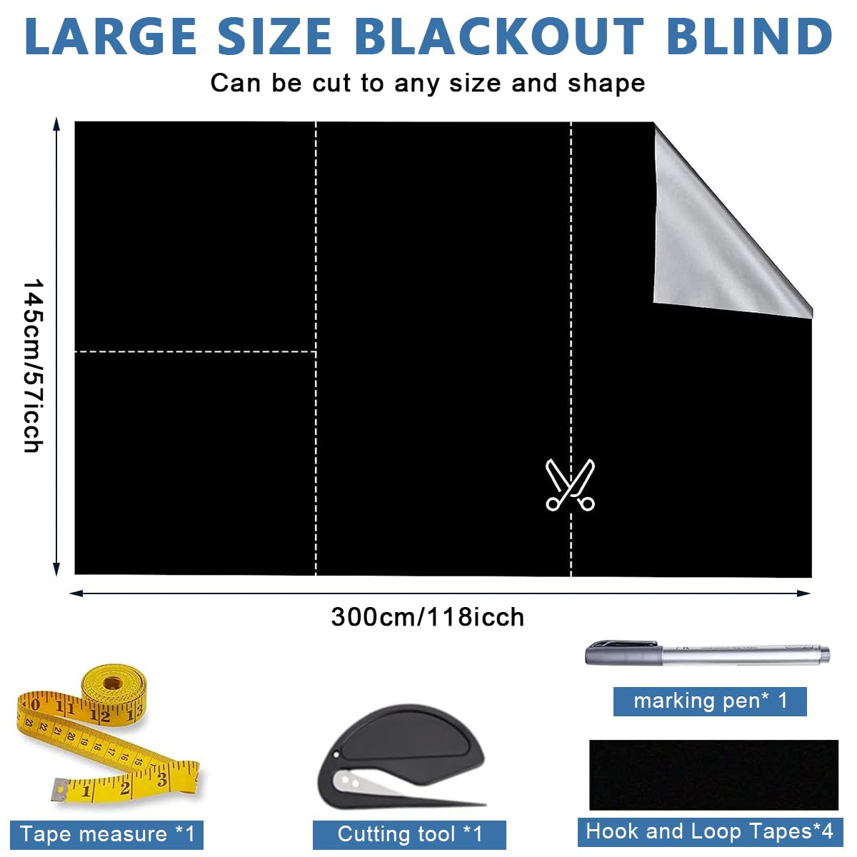 HASTHIP Portable Blackout Shades Blinds for Windows - 118