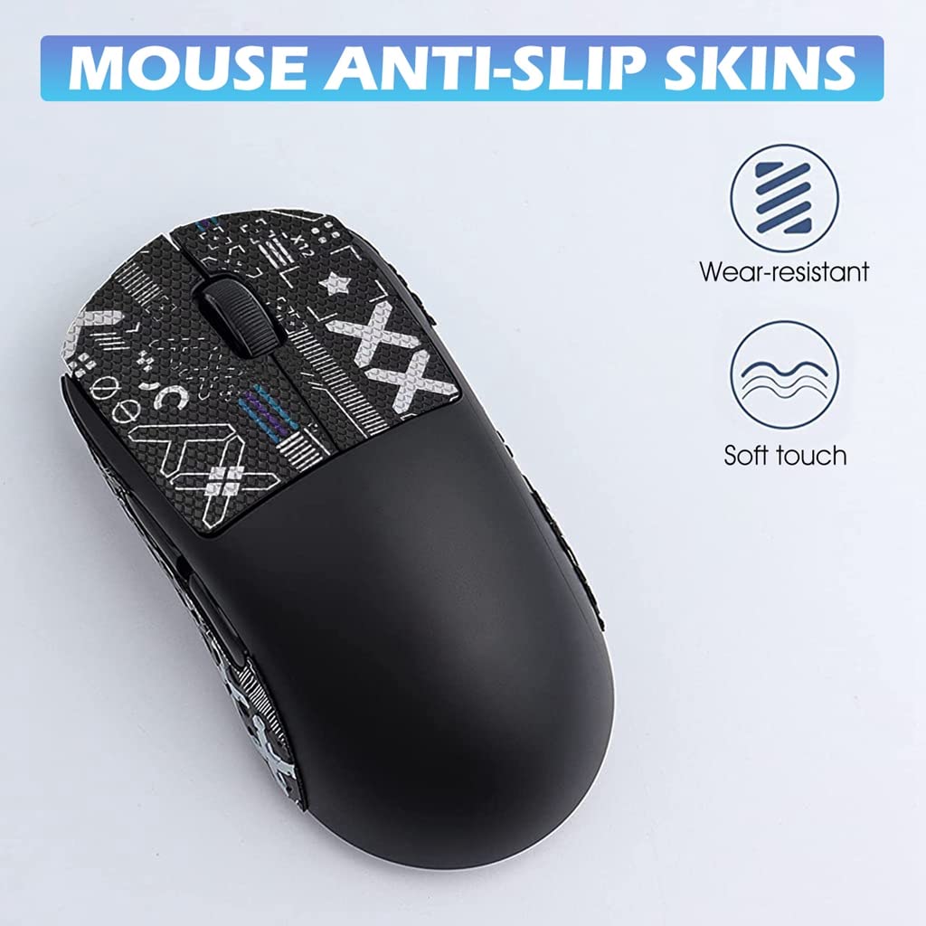 Verilux Mouse Grip Tape for Logitech G Pro Wireless Mouse Pre-Cutted Self-Adhesive Mouse Grip Tape Sweat-Proof Anti-Slip Non-Fading Gaming Mouse Skin Cool Mice Upgrade Kit (Mouse is NOT Included)