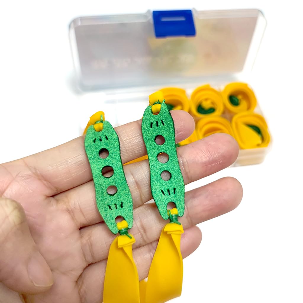 Proberos 10Pcs Slingshot Bands Flat Rubber Catapult Bands with Carrying Box High Elastic Natural Latex Rubber Catapult Bands