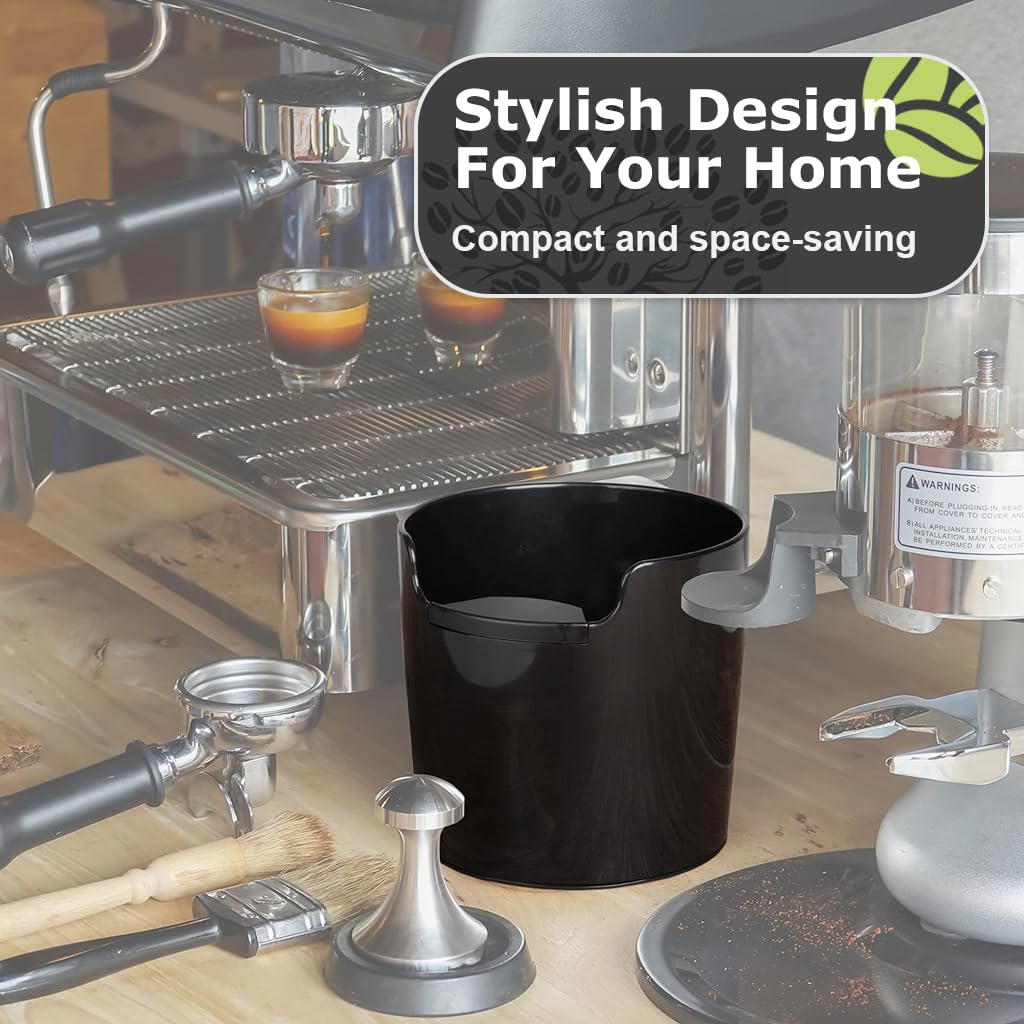 Supvox Coffee Grounds Catcher Coffee Grounds Knock Box Coffee Grounds Knock Box with Knock-pad Espresso Knock Box Espresso Machine Accessories