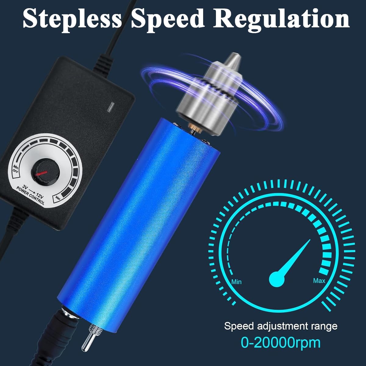 Serplex Mini Electric Drill for Resin Craft, Stepless Adjustable Electric Drill Kit with Controller, Mini Electric Drill for Carving, Drilling, Sanding, Polishing, Jewelry Making