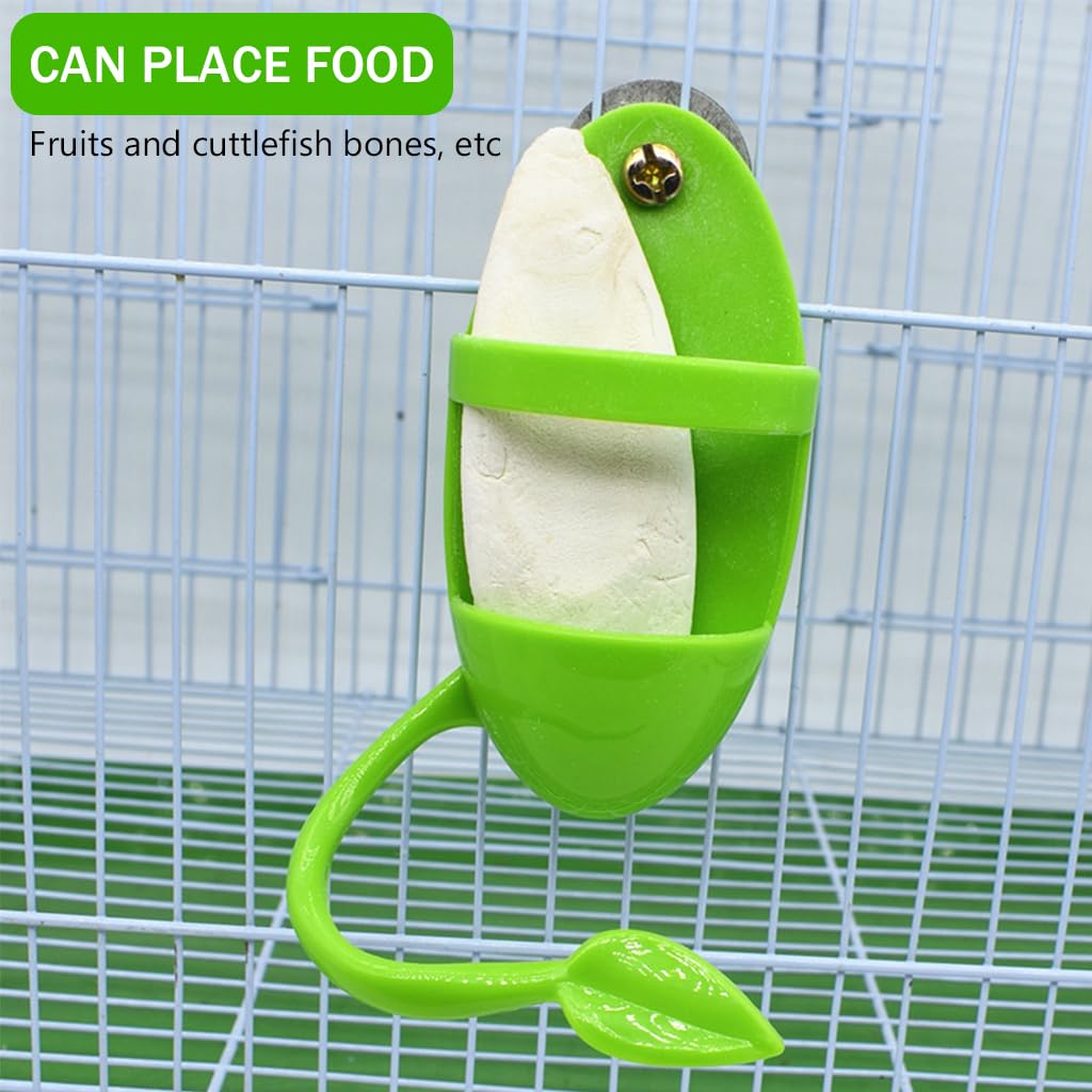 Qpets Bird Feeder for Cage, Creative Plastic Small Bird Feeder Screw-Fixed Bird Feeder for Water and Dry Food, Inside/Outside Cage Bird Feeder for Cage Bird Feeder for Parakeet