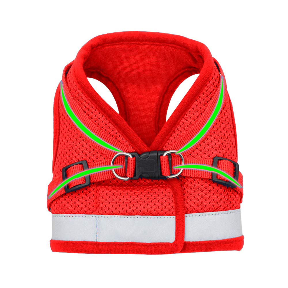 Qpets Dog Harness for Large Dogs, Adjustable Dog Belt with Safety Reflective Strip, Breathable Mesh Fabric Cat Belt, Dog Vest Harness with Leash (Suitable for 6-9 kg)