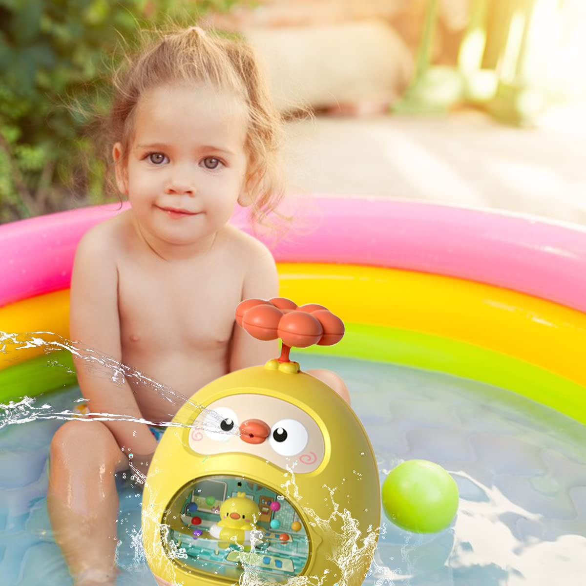 PATPAT Roly-Poly Toy for Baby Kids Baby Bath Toys Fun Duck Water Spray Toy Cartoon Bath Toy Sprinkler Toy Bathtub Toy Gift Toy for Baby Toddler Infant 3-12 Months