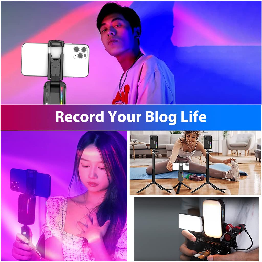 ZORBES RGB Video Light LED Camera Light Panel with TIK Tok Remote Control 360° Full Color LED Camera Light, 2500K-9000K, 2000mAh USB LED Video Light for Photography, Livestream, YouTube, TIK Tok