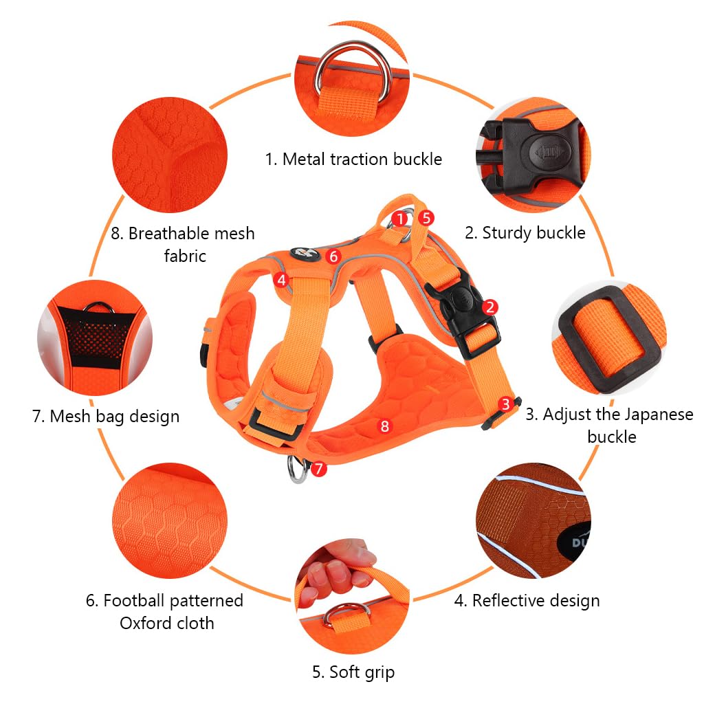 Qpets Dog Belt, Walk Dog Harness, Dog Harness for Large Dogs, Oxford Fabric Dog Vest Chest Harness with Seat Belt Lock Buckle (L, Min 18KG - Max 30KG)