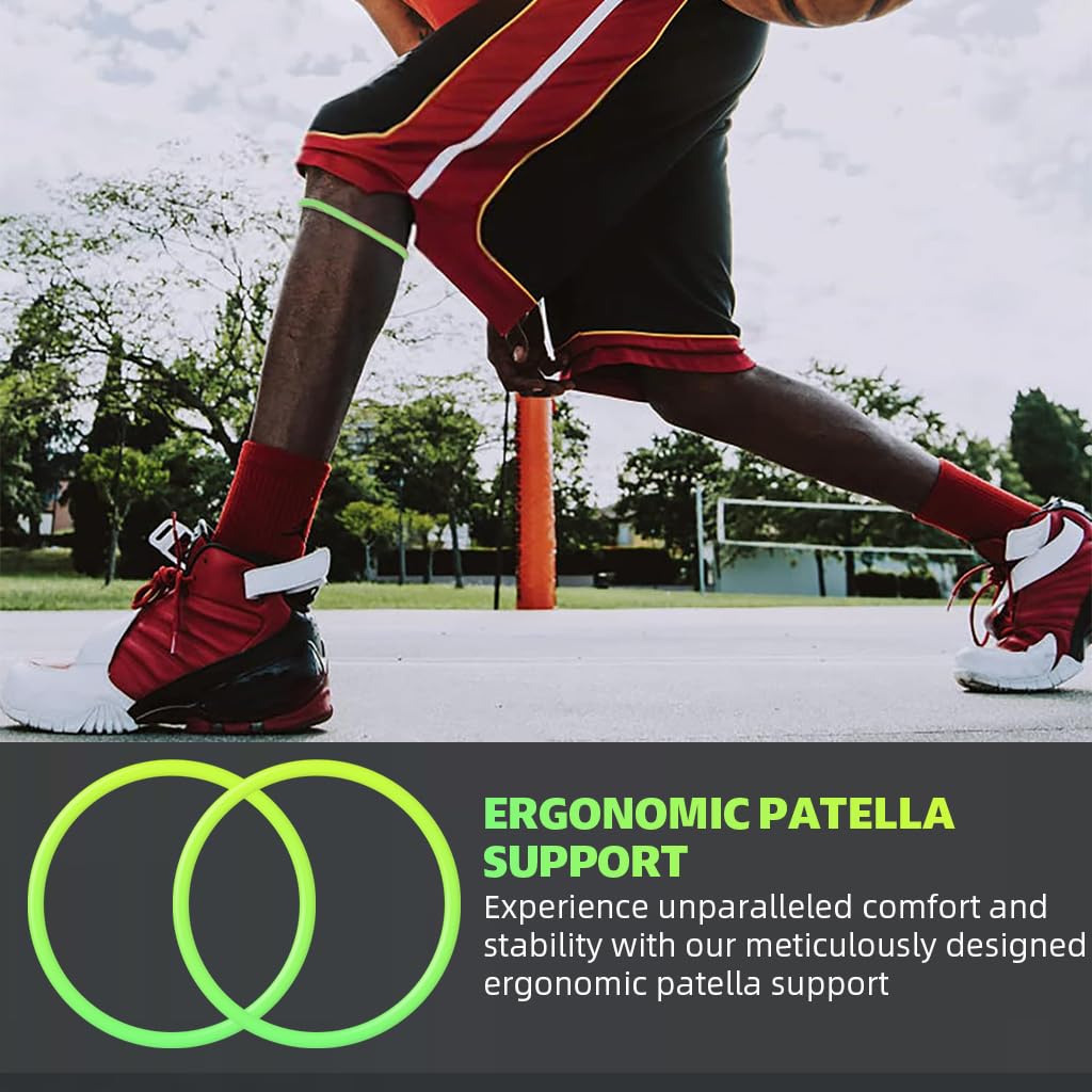 Proberos Patella Support Ring Anti-Slip Silicone Patellar Ring Knee Band, Knee Support Bandage, Knee Fashion Glow in The Dark Silicone Patellar Ring for Sports, Running, Basketball