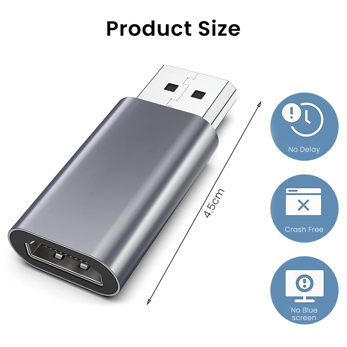 Verilux 4K DisplayPort to HDMI Adapter 1080P DP to HDMI Uni-Directional Adapter Display Port to HDMI Adapter Support Video and Audio Compatible with Lenovo, HP, Dell &More