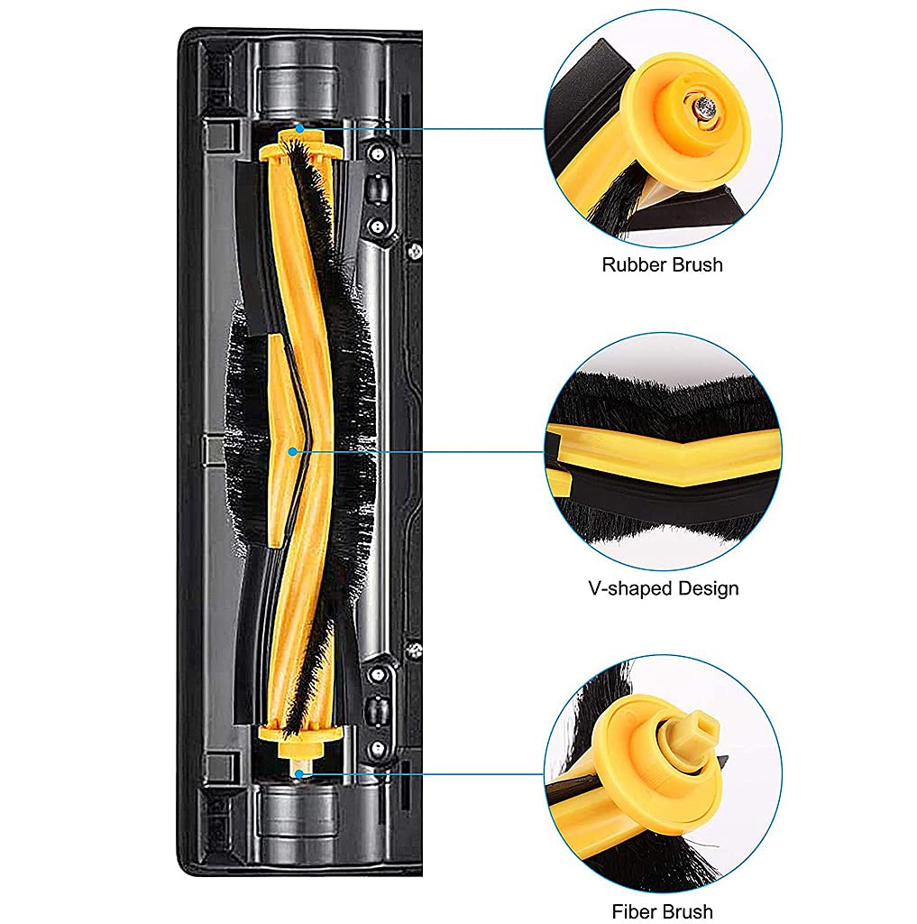 Verilux Replenishment Kit Replacement Parts Compatible with Ecovacs DEEBOT OZMO 920/ ECOVACS DEEBOT OZMO 950 Robotic Vacuum Cleaner Accessory Kit Pack of 1x Main Brush, 3X Filter, 4X Side Brushes.