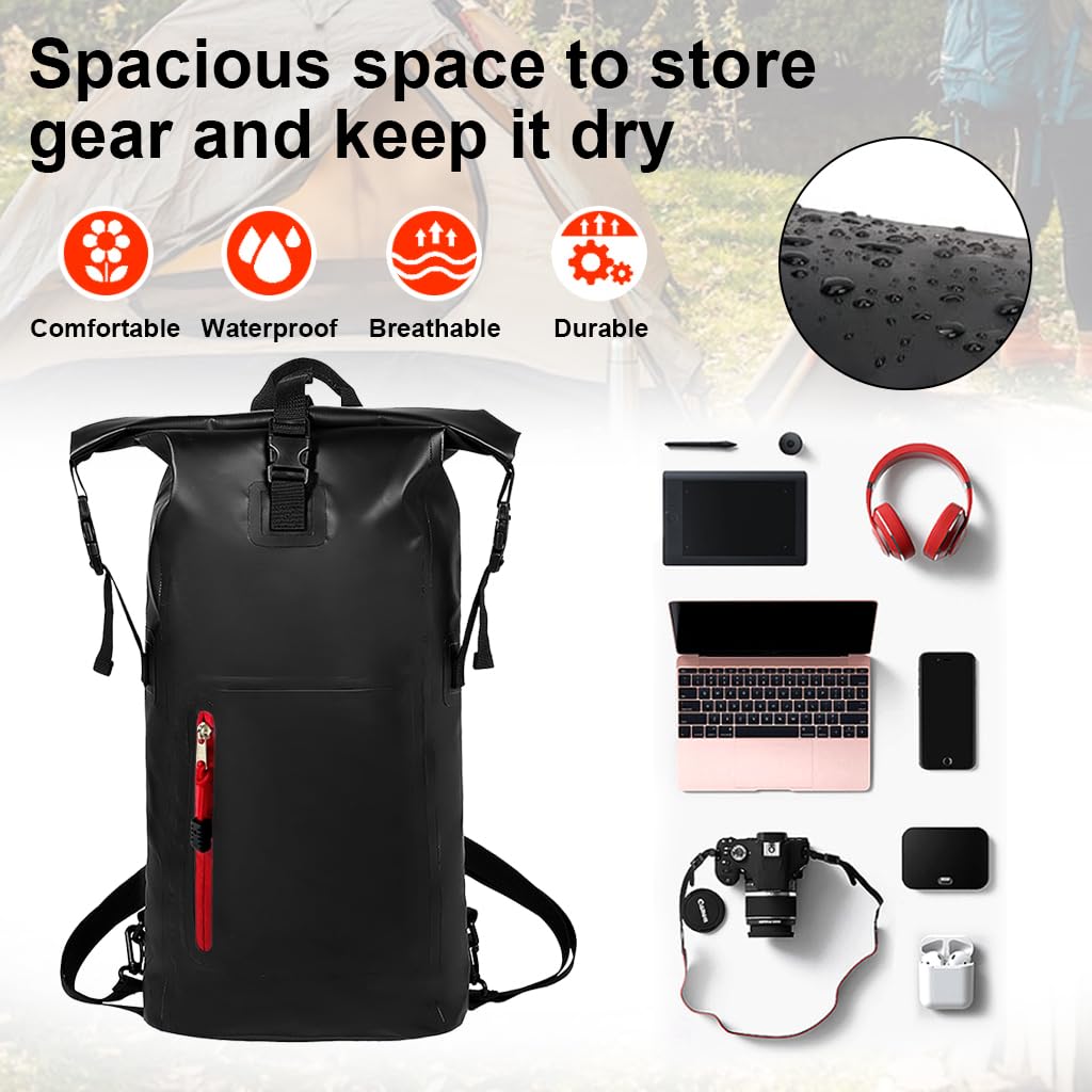 Optifit Dry Bag, Large Waterpoof Dry Backpack With removable shoulder strap, PVC Dry Bag Sack for Beach Swimming, Fishing, Camping, Canoeing, Hiking, Kayaking, Paddleboarding and Boating (25L)