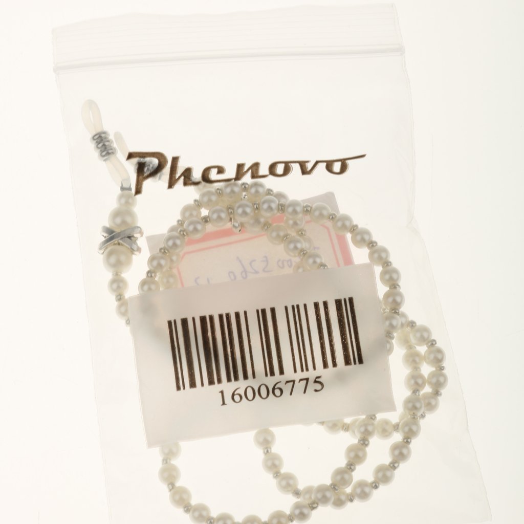 SANNIDHI Unisex Imitation Pearl Beaded Eyeglasses, Spectacles, Reading Glasses Chain Holder, Free Size (White)