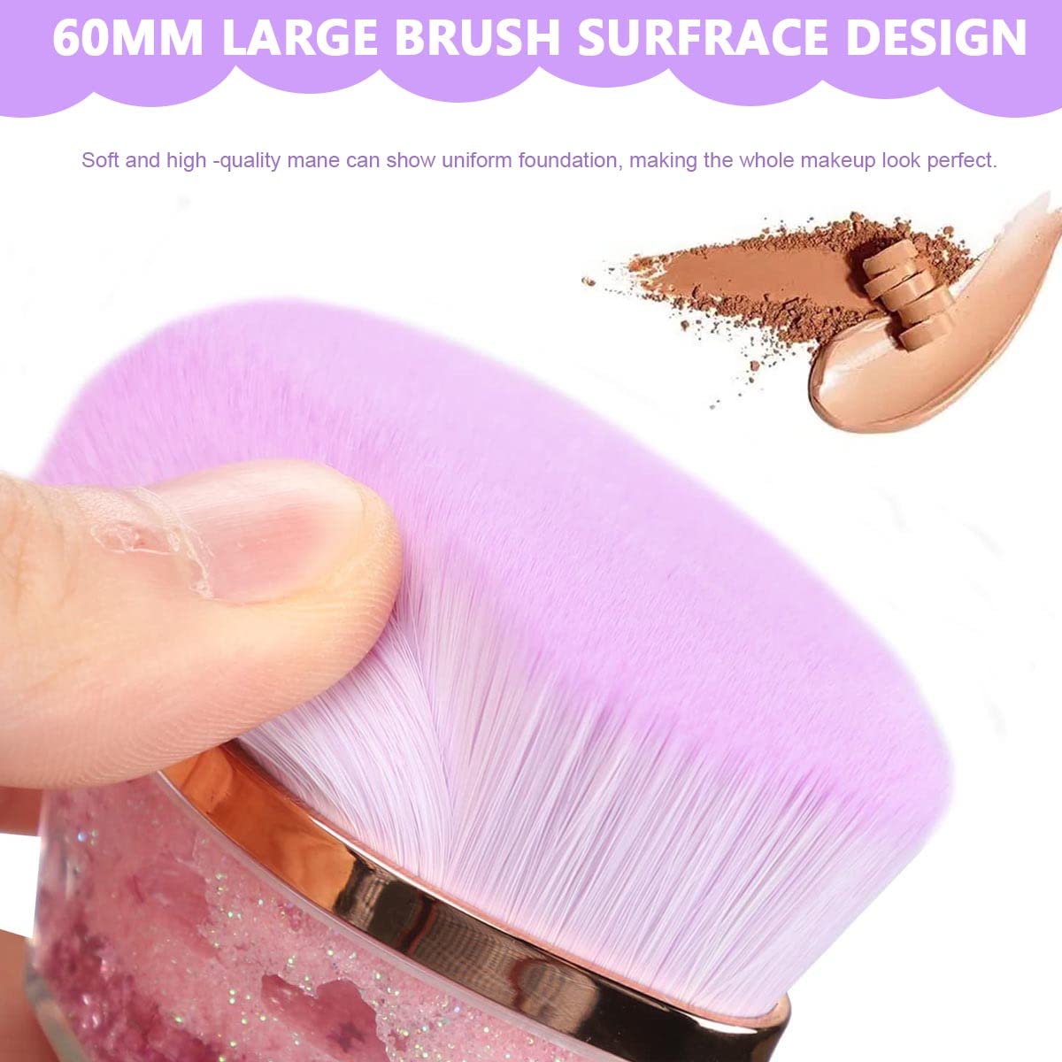 MAYCREATE Foundation Brush for Makeup Brush Flat Top Face Blush Brush High Density Soft Powder Brush for Blending Liquid, Cream, Powder Foundation with Storage Case