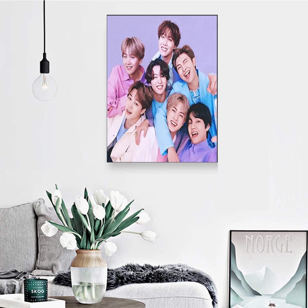 HASTHIP BTS 5D Portrait Diamond Painting Kits with Diamond for Adults, Home Wall Decoration 11.8''x15.7'', Gift for BTS Fans, Others