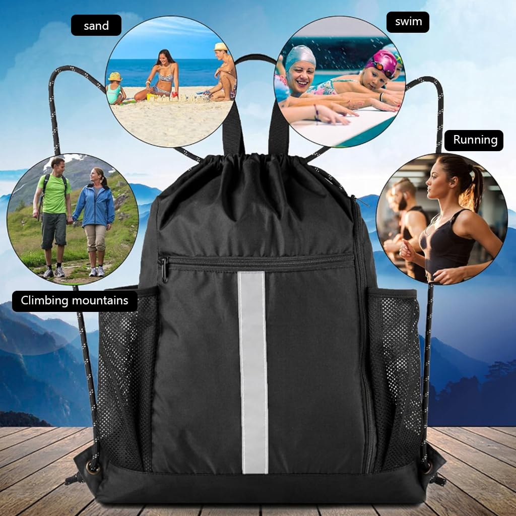 Optifit Basketball Kit Bag, Throwball Drawstring Backpack Bags, Mobile Bottle Holder Pocket, Sports Bag Backpack, Gym Bag, Kitbag Kit Bag, Gym/Soccer/Basketball/Volleyball Kit Bag