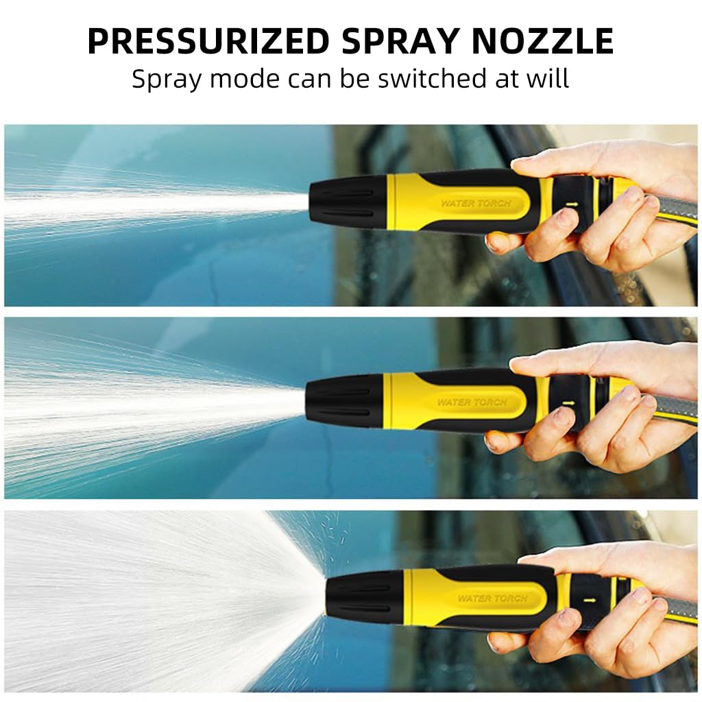 HASTHIP Advanced Garden Hose Nozzle Set With 3 Quick Connectors - Adjustable High-Pressure Sprayer, Leakproof Waterstop, Versatile 2-In-1 Tap Adapter For Efficient Watering, Car Wash & Irrigation