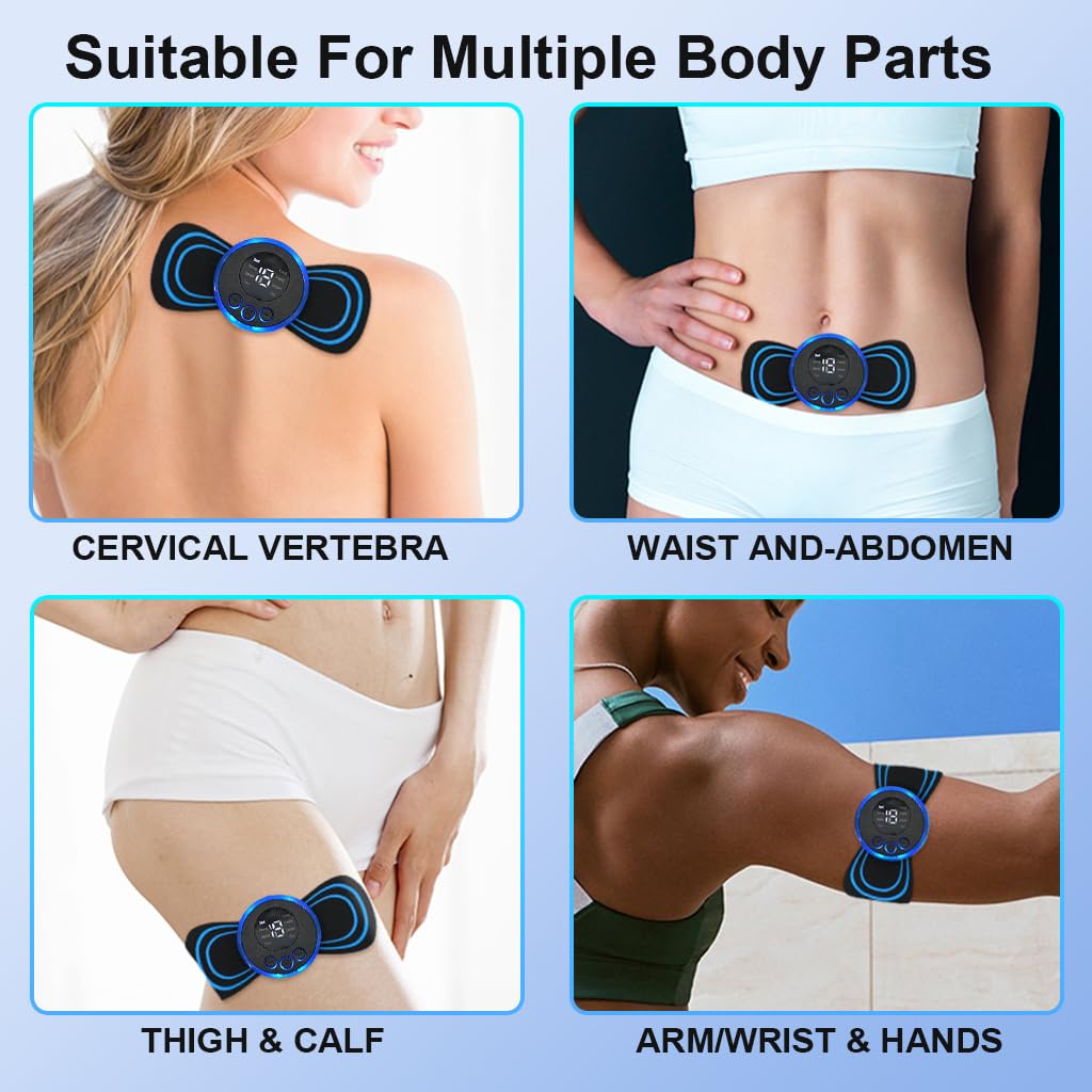 HANNEA EMS Body Massager, Electric Massager for Shoulder Neck Massager Sticker Intelligent Cervical Massager for Whole Body Cervical Massage Patch for Men Women