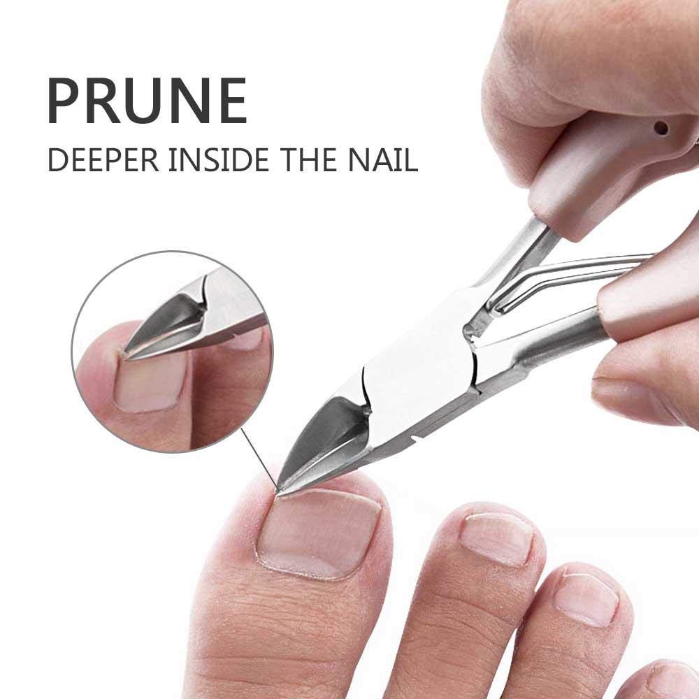 MAYCREATE leegoal Toe Nail Clipper for Ingrown or Thick Toenails, Heavy Duty Toenail Trimmer Nail Clipper Pedicure Tool with Long Handle and Soft Grip for Seniors