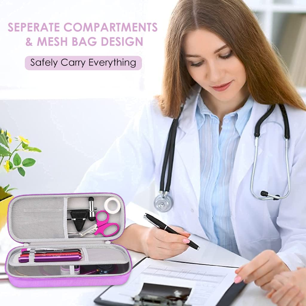 ZORBES Stethoscope Case Protable Stethoscope Bag, Shockproof Protective Stethoscope Case for Littmann/Omron/ADC/Dixie EMS Stethoscope, with Extra Mesh Pockets for Small Accessories (Bag Only)