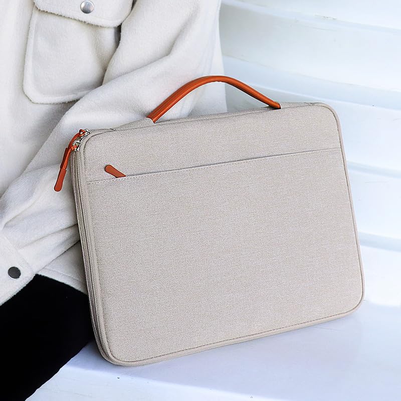 ZIBUYU Slim Laptop Bag Stylish Waterproof Messenger Laptop Bag for Men & Women Strong Handle Windows/MacBook Sling Laptop Bags for Office, Travel (Elegant Gray) - 13.3 inch