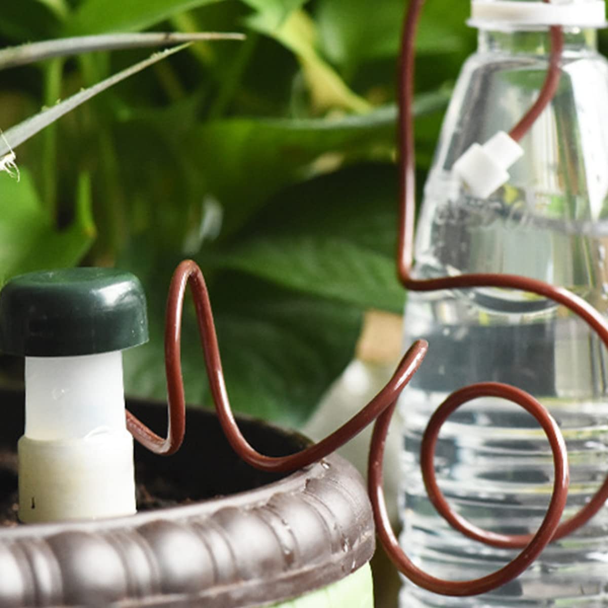 HASTHIP 4Pcs Drip Irrigation Kit for Pots Plant, Ceramics Plant Watering Device, Automatic Watering Gadget for Garden Home Office Travel Vacation