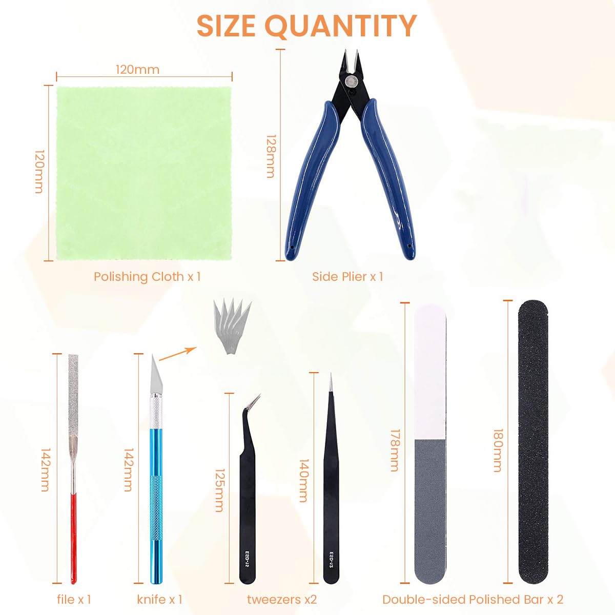 Serplex 9PCS Gundam Tool Kit Gundam Modeler Crafting Basic Tools Set Gunpla Tools for Basic Model Building, Repairing and Fixing DIY Crafting Essential Supplies with Storage Box