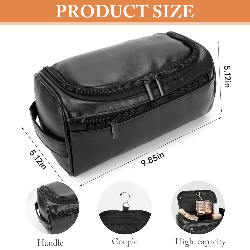 GUSTAVE Toiletries Bag Makeup Bag Travel Toiletry Bag Fashion Waterproof PU Large Capacity Toiletry Bag Hanging Toiletry Bag Travel Toiletry Bag with Handle Makup Bag