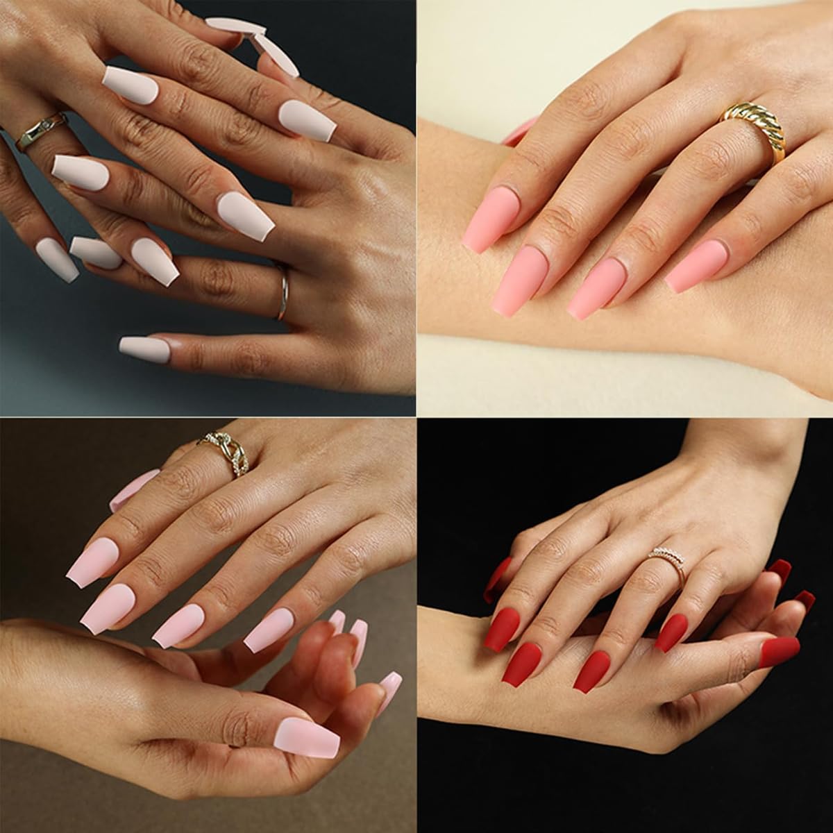 MAYCREATE 12 Colors Press on Nails Sets, Short Amond Press on Nails, Matte Acrylic Fake Nails Almond Glue On Nails Press On Fake Nails for Women Girls (Not include Glue)