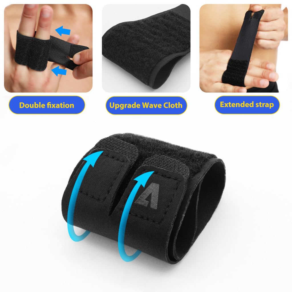 Proberos Compression Band for Finger Dual Finger Finger Compression Sleeve Support Band Finger Guards Compression Band Brace Wraps for Basketball Player Volleyball Player, Athletes, Size L