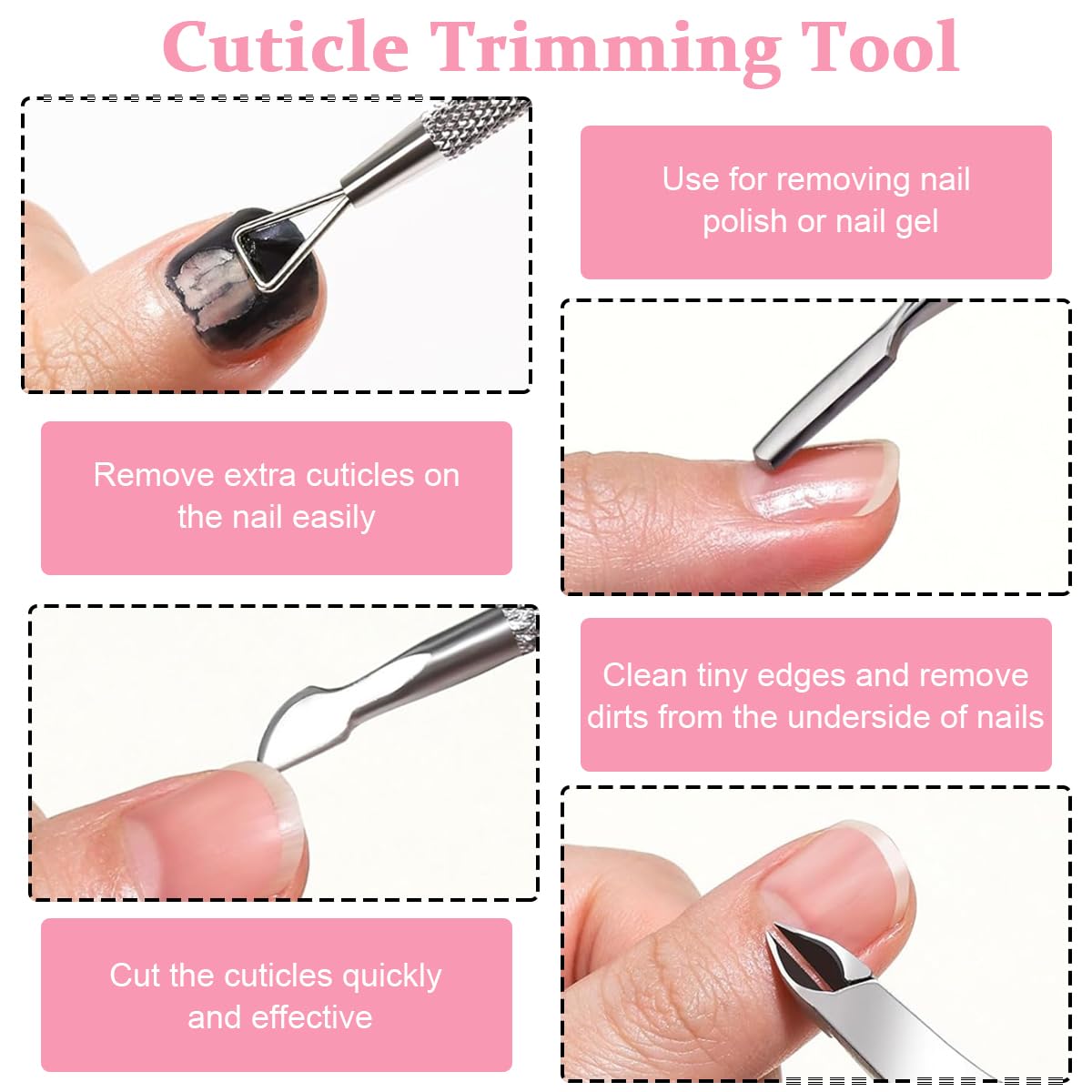 MAYCREATE Nail Manicure Tool Kit Fingernail Care Tool Kit with Nail Clipper, Cuticle Pusher, Polish Remover Scraper, Nail Files, Nail Buffer Block, Nail Brush