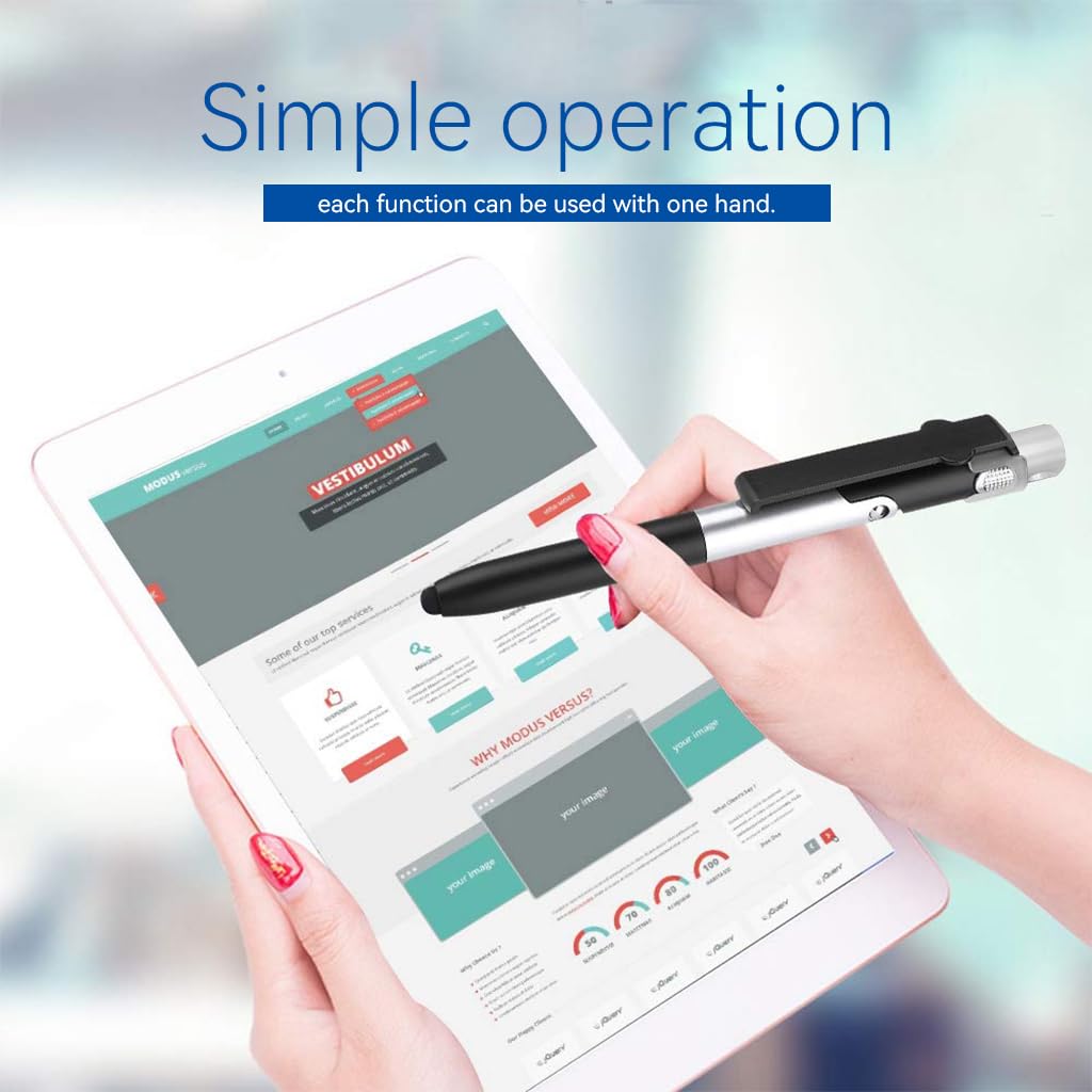 HASTHIP 4Pcs Multifunction Stylus Pen for Phone, Foldable Mobile Phone Rack Touch Ballpoint Pen Portable Desk Phone Holder Pen Ballpoint Pen with Led Light, Folding Signing Pen for Office