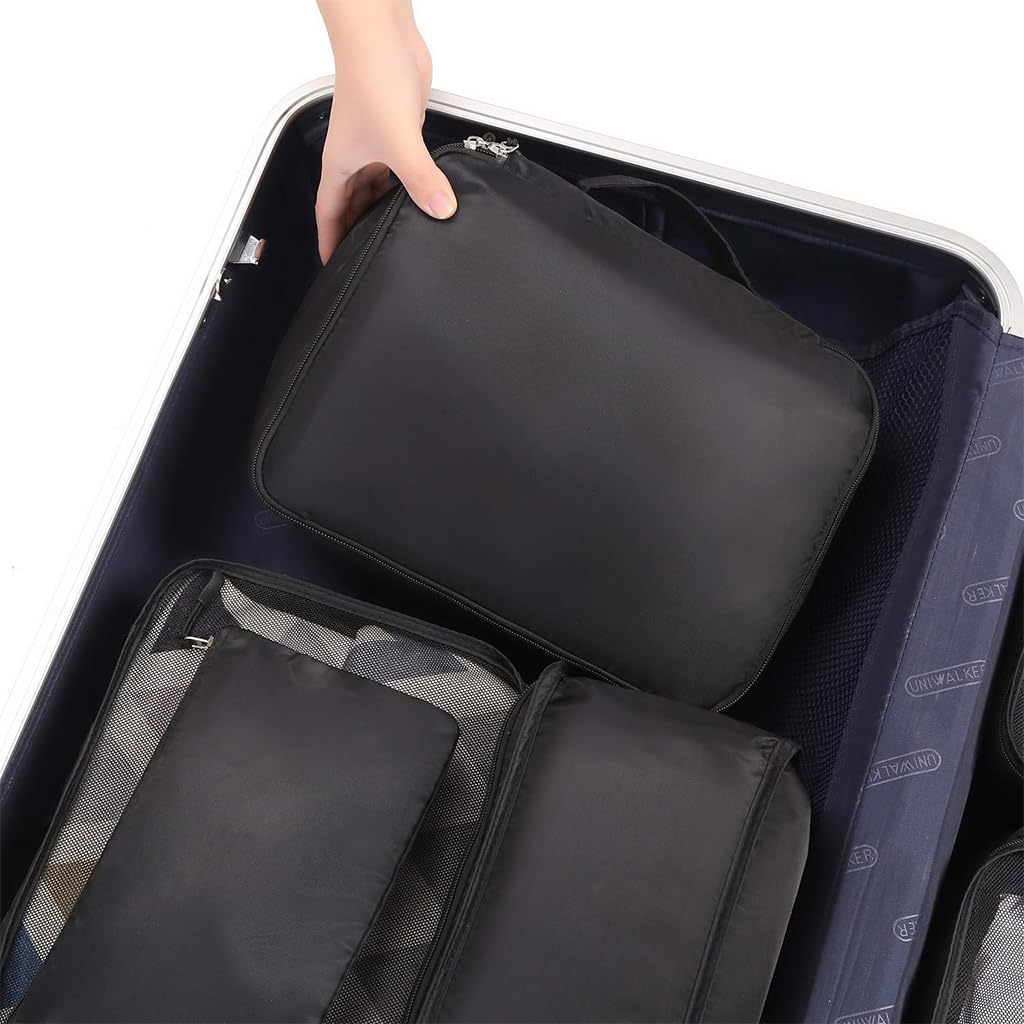 HASTHIP 8Pcs Travel Bags for Luggage Transparent Mesh Zipper Travel Organizer Packing Bags Travel Toiletries Organizer Hanging Makeup Organizer Portable Travel Bags for Clothes, Makeups, Toiletries