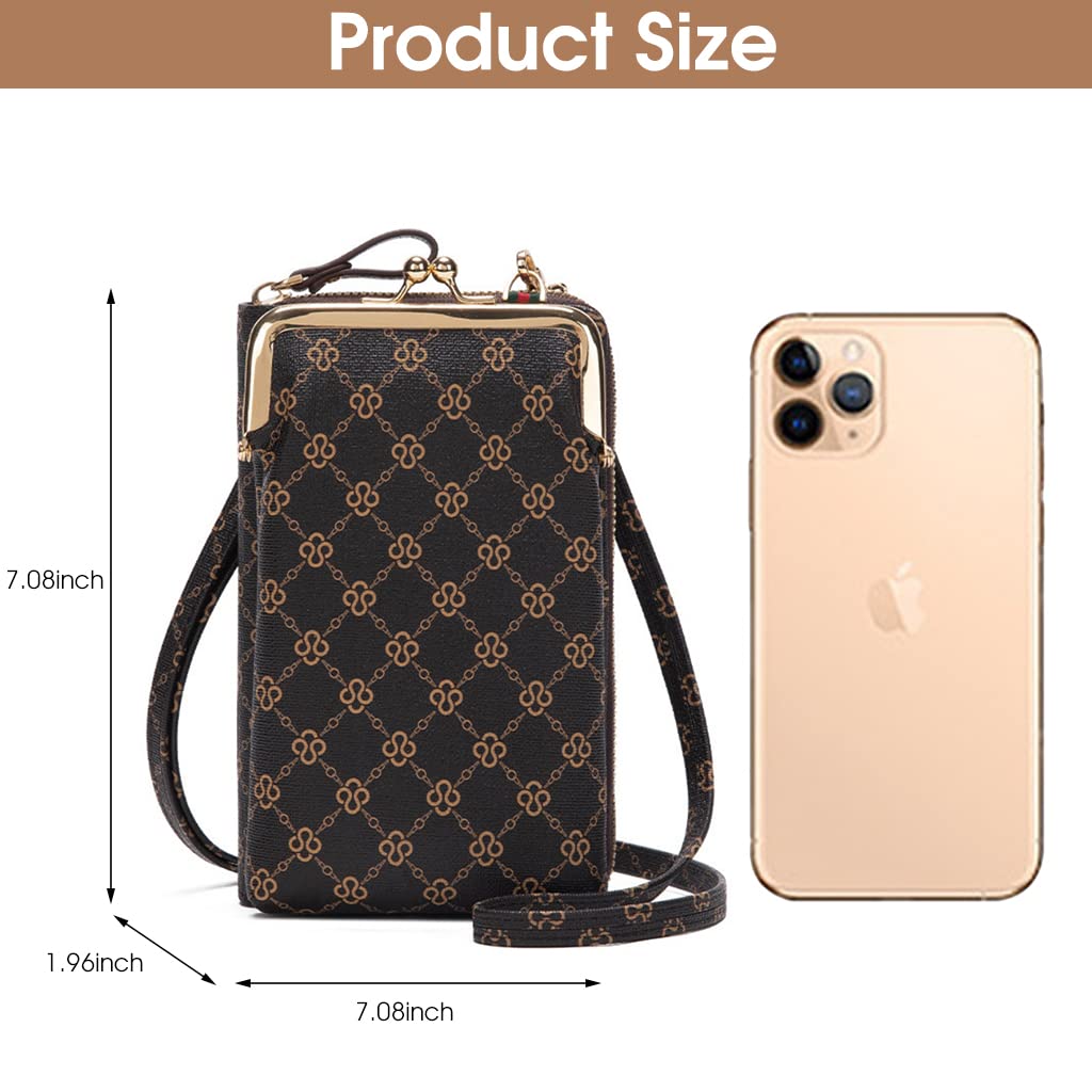PALAY Crossbody Phone Bag for Women Stylish PU Leather Mobile Cell Phone Holder Pocket Purse Wallet Bag Pouch with Zipper Sling Bag Mini Shoulder Bags