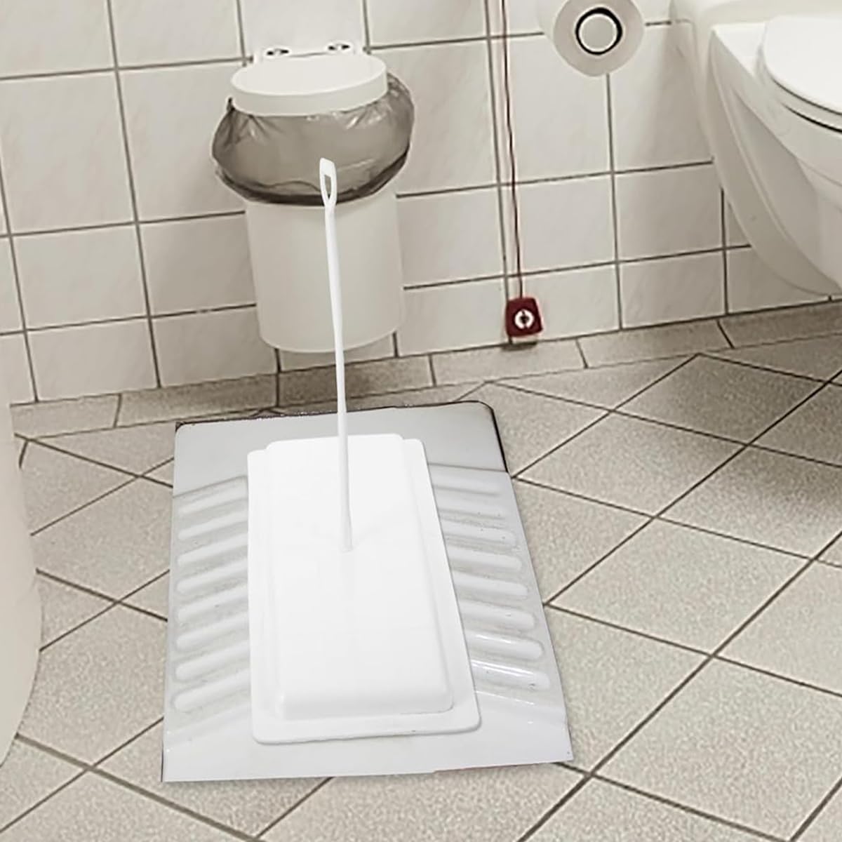 HASTHIP Squat Toilet Cover Universal Squat Toilet Cover with Long Handle 53x25cm Squat Toilet Cover Durable PP Material Squat Toilet Cover for Hygiene and Sanitation