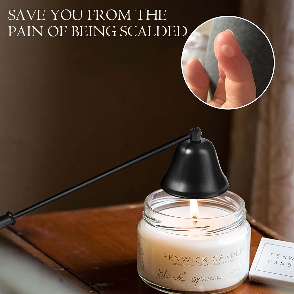 HASTHIP Candle Snuffer with Long Handle, Candle Snuffers Accessory, Candle Wick Snuffer for Putting Out Candles Flame Safely, Aromatherapy Candles, Jar Candles, Candle Lovers