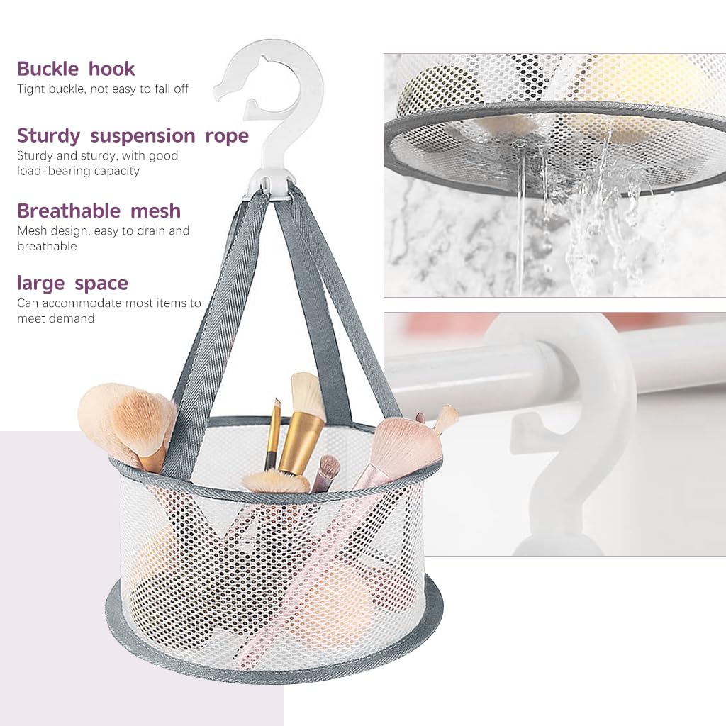 MAYCREATE Makeup Brush Cleaner Mat & Hanging Drying Net, Silicone Makeup Brush Cleaning Mat Tool and Dryer, Foldable Brushes Wash Bowl for Makeup Brushes, Blender Sponges