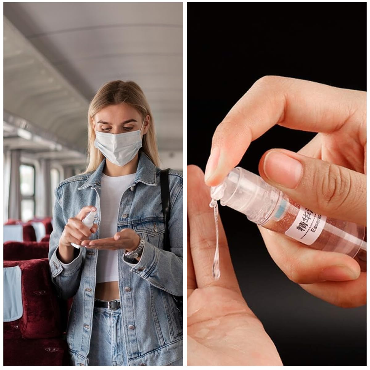 MAYCREATE 4Pcs Travel Bottles Set 10ml Spray Bottle and Lotion Bottle Set Transparent Refillable Travel Lotion Dispenser Bottle Liquid Spray Bottles for Lotion, Moisturizer, Liquid Soap