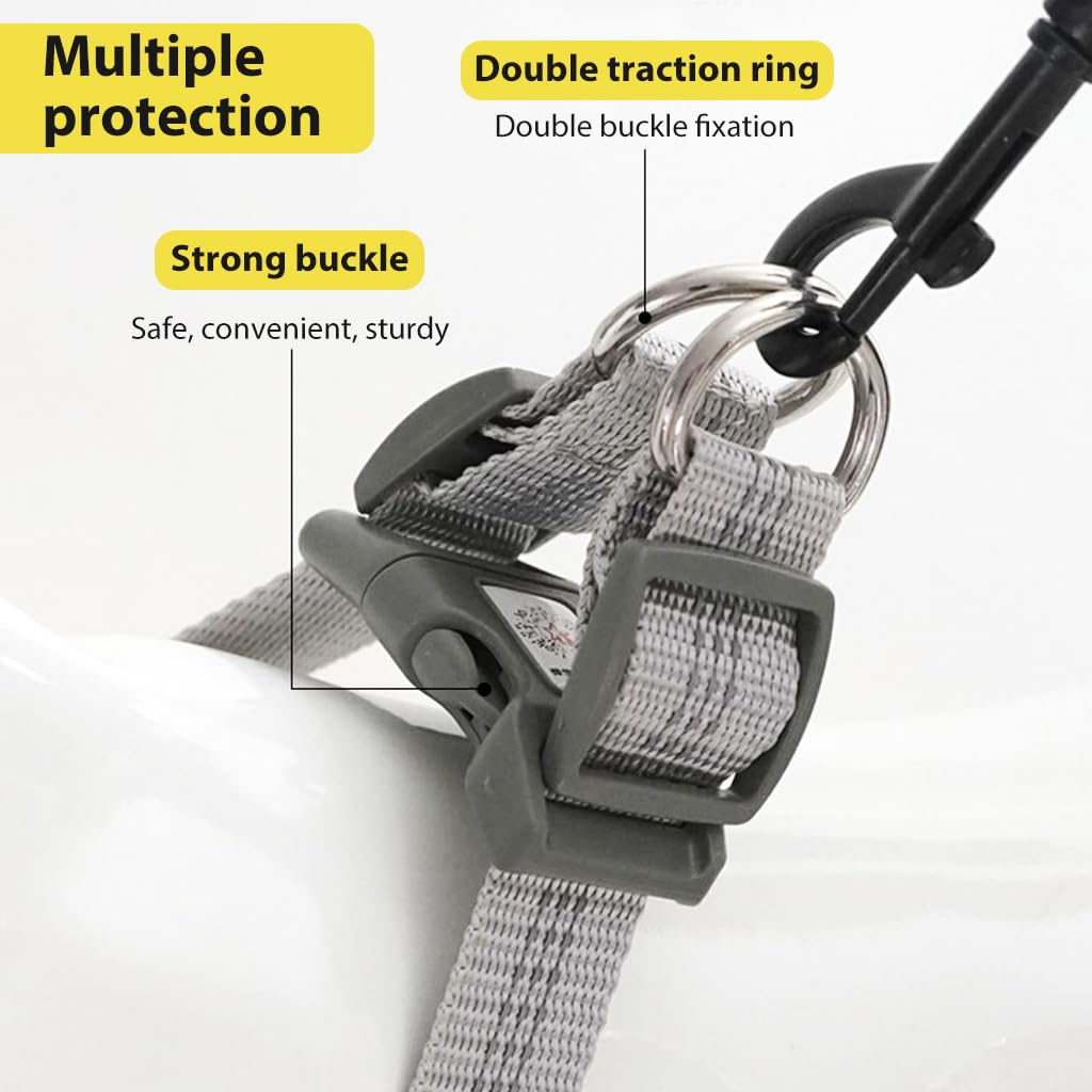 Qpets Large Dog Harness, Adjustable Outdoor Pet Vest Harness, Dog Harness with Safety Reflective Strap & Fashionable Double D-Rings, Easy to Control for Large Dogs (Without Leash, Size L)